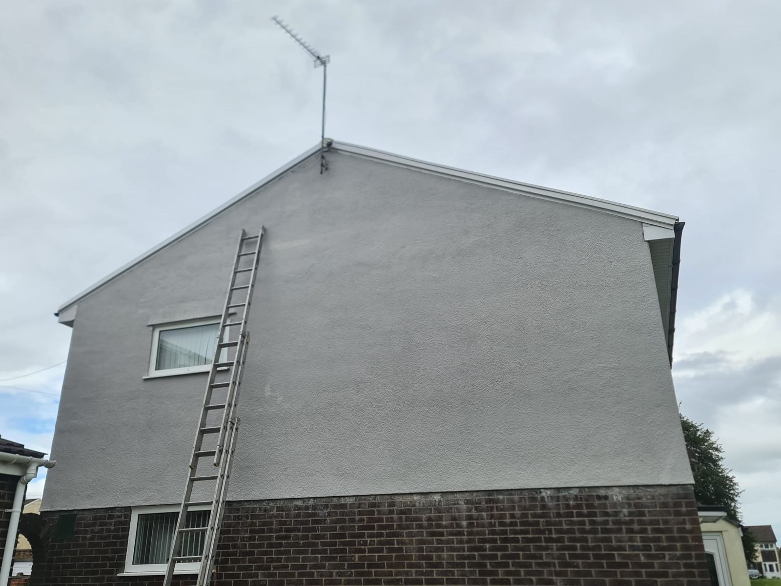 Fresh render on a semi detached house