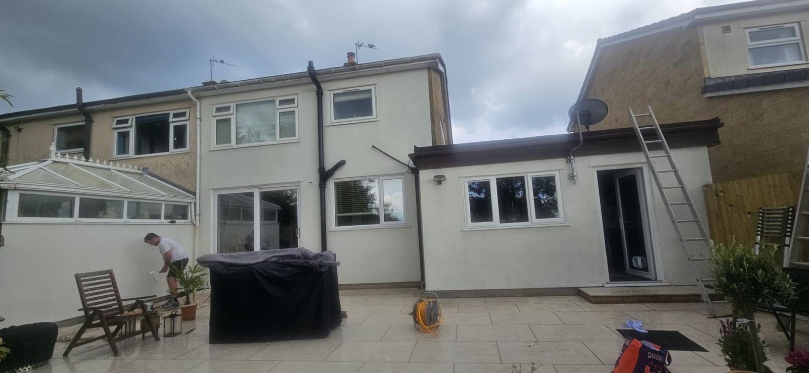 Rear extension and conservatory